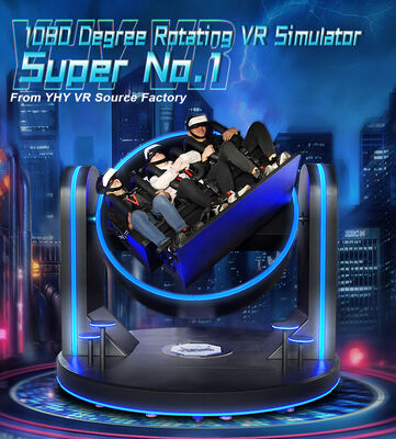 Three Player 9D VR Simulator 360 720 1080 Degree Rotation Virtual Reality Roller Coaster Simulator Arcade Game Centre