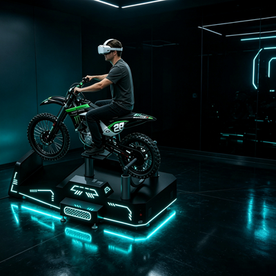 Коммерческий симулятор горного мотоцикла VR с системой гаптической обратной связи